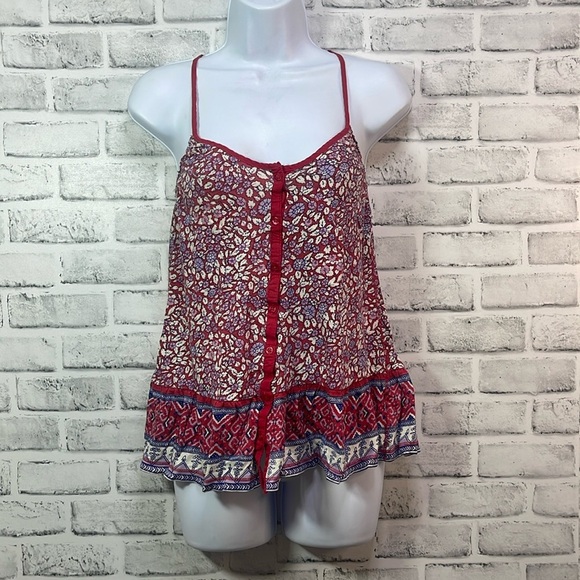 American Eagle Outfitters Racerback Button Up Tiny Strap Top Extra Small - Picture 1 of 8